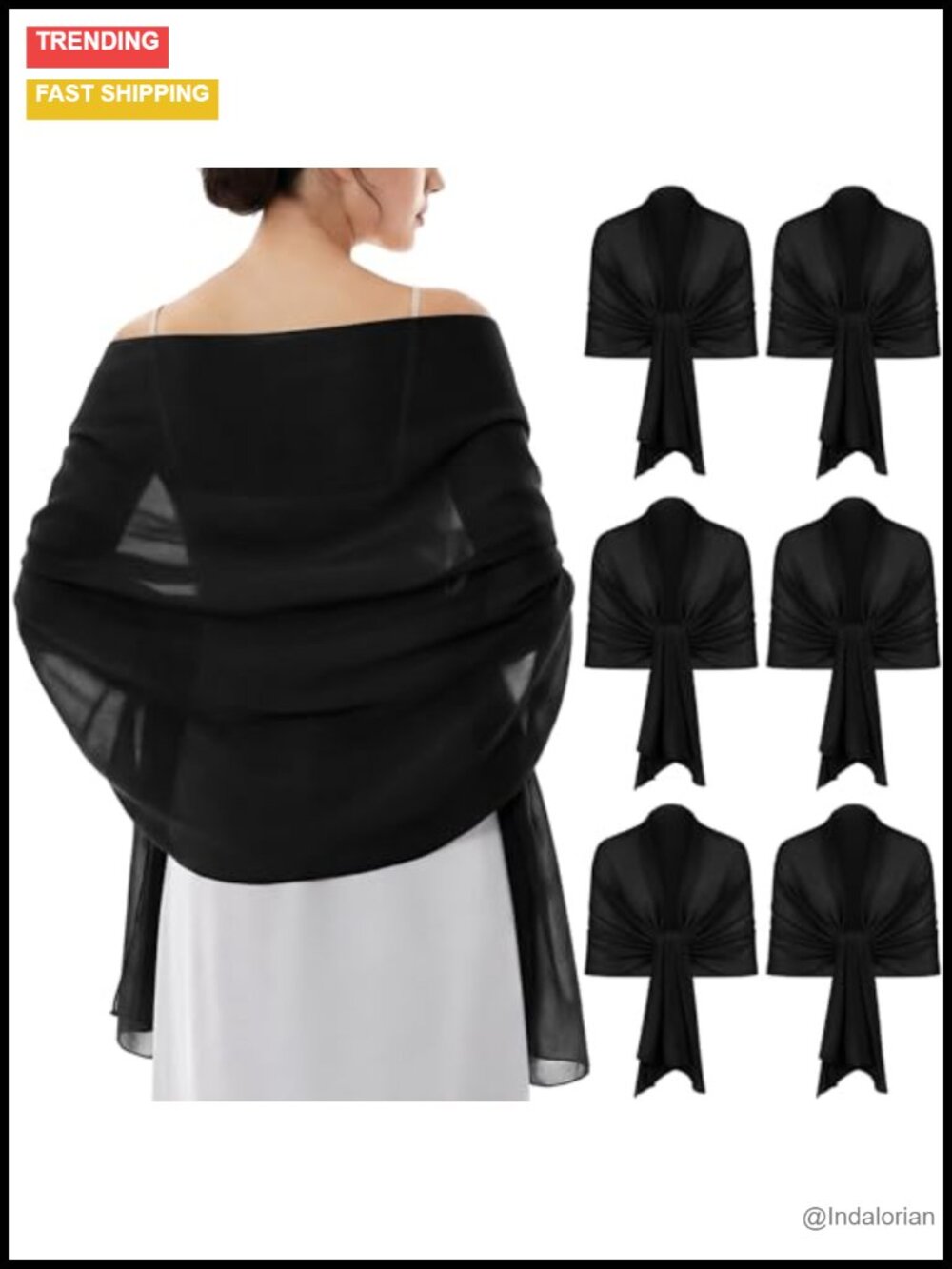 Chiffon Shawls Wraps Scarves Set Evening Dress Wedding